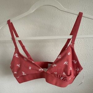 OLD NAVY SALMON Floral Print Bralette in Red.